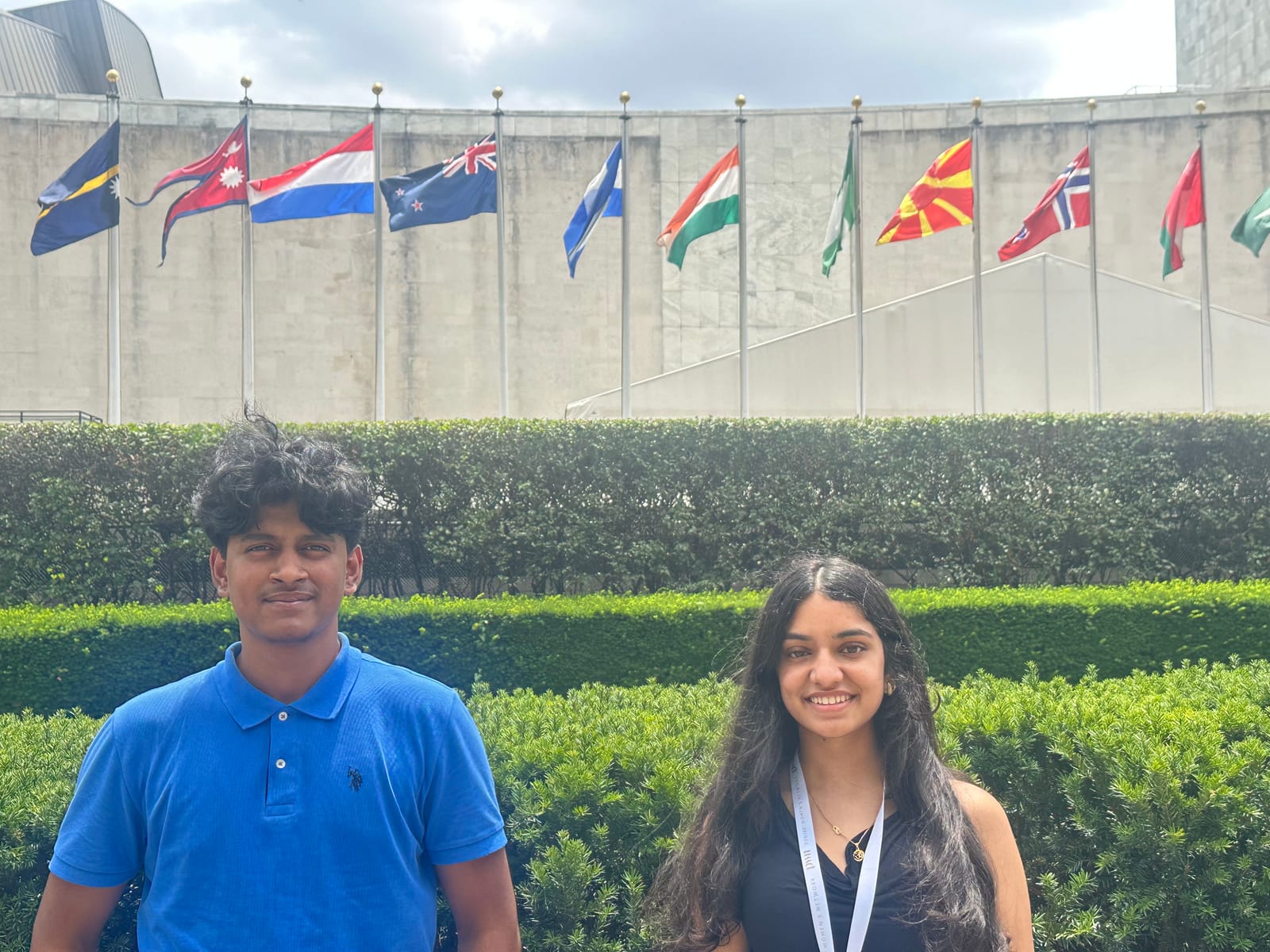 DTC members at the United Nations flag row in New York